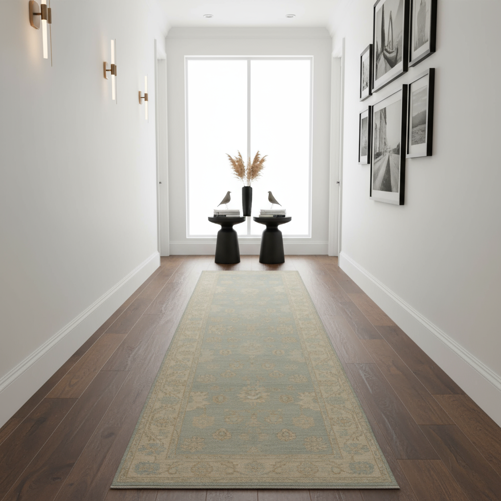 4.2 x 14.2 ft Hand Knotted Oushak Runner