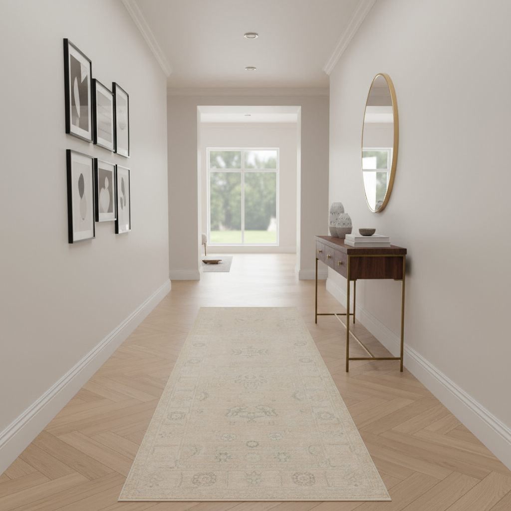 3.1 x 9.8 ft Hand Knotted Oushak Runner