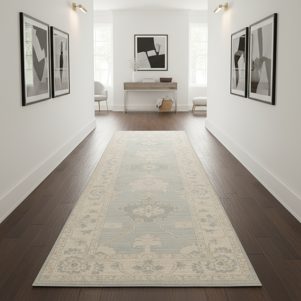 2.10 x 9.3 ft Hand Knotted Oushak Runner