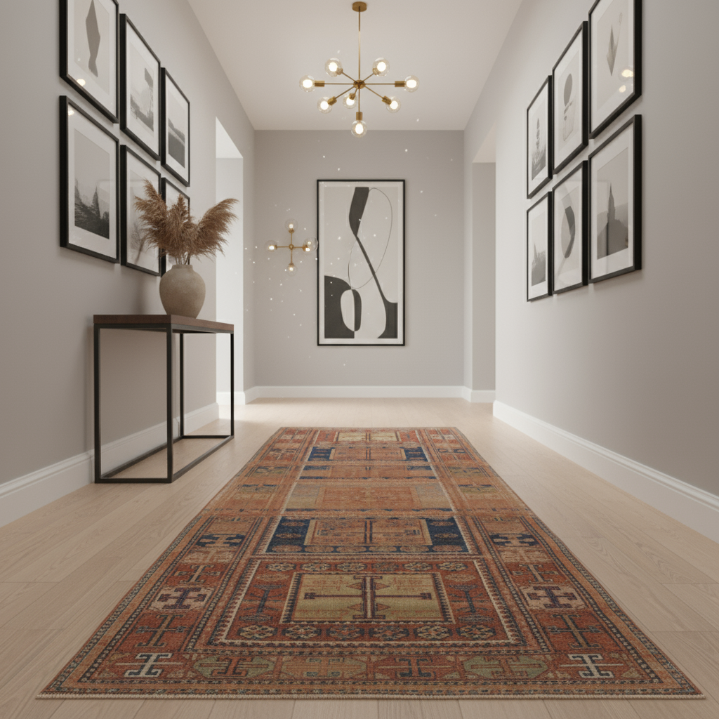 4.1 x 10.8 ft Hand Knotted Vintage Oushak Runner