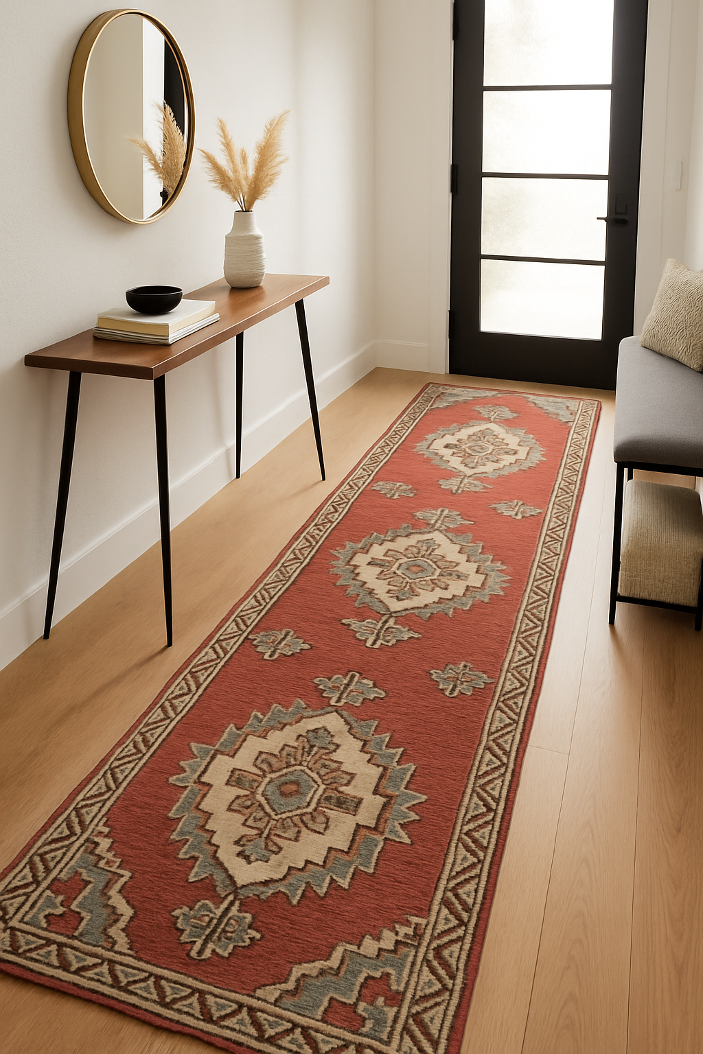 2.5 x 8.8 ft Hand Knotted Vintage Oushak Runner