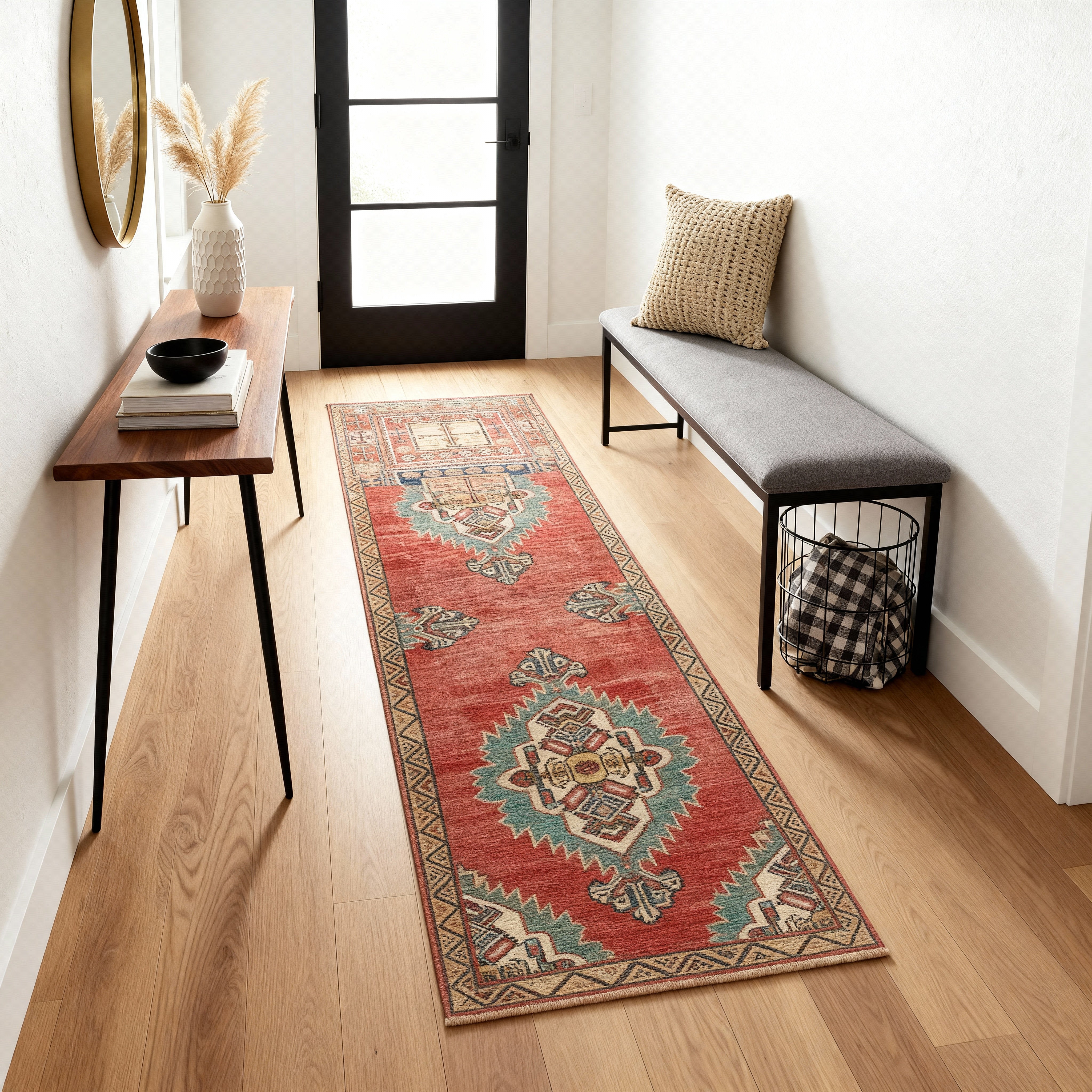 2.5 x 8.8 ft Hand Knotted Vintage Oushak Runner