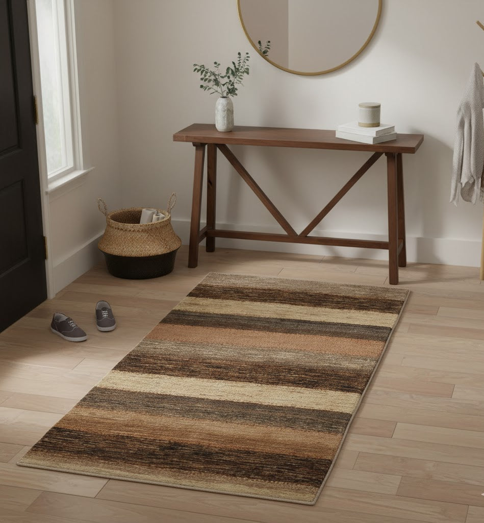 2.11 x 6 ft Hand Knotted Gabbeh Rug